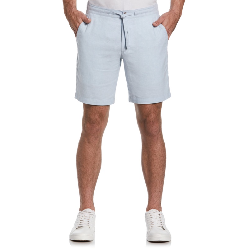 Cubavera Men's Linen Blend Cross Dye Shorts Cerulean Blue Large