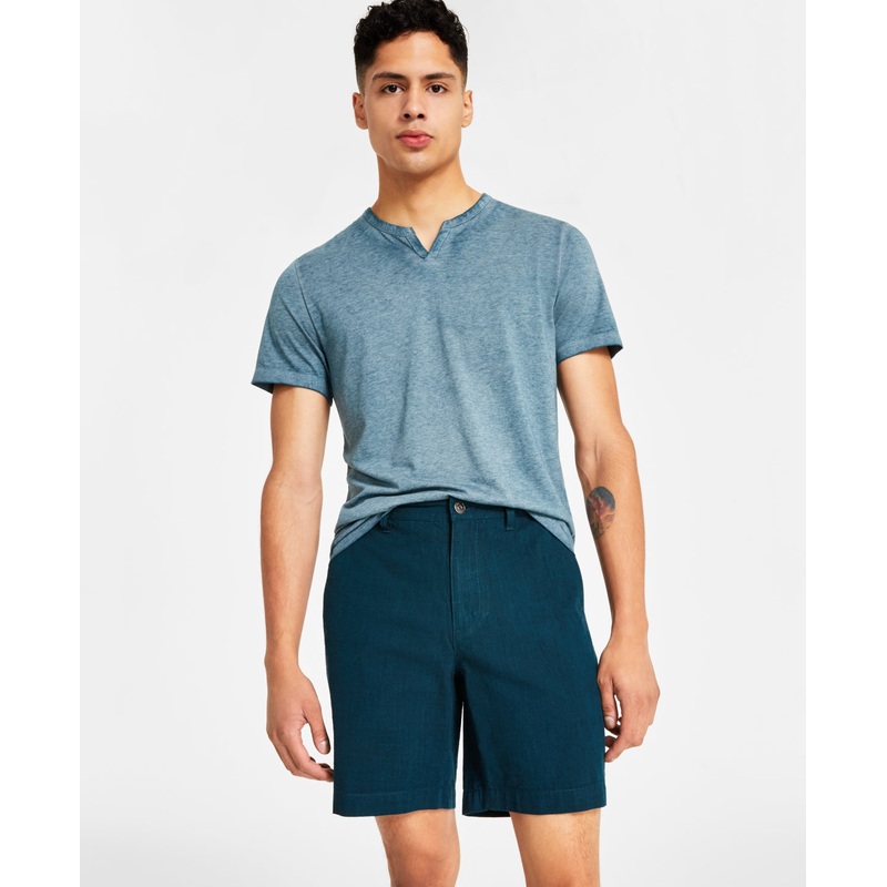 I.N.C. International Concepts Classic Fit 8.5" Chambray Shorts Dark Kale 38