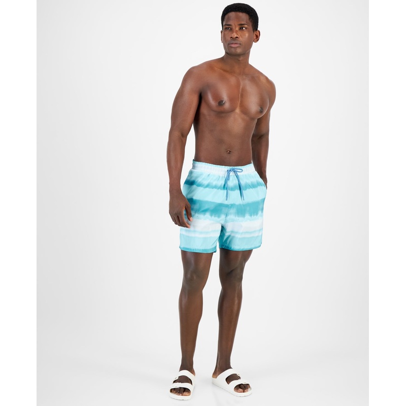 I.N.C. International Concepts Mens Finn Ombre Volley Swim Shorts Aqua Large