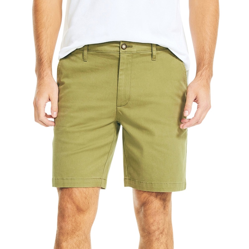 Nautica Mens Twill Classic 8.5" Casual Shorts Green 42