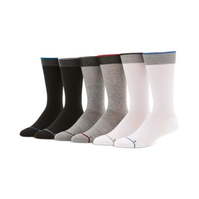 Perry Ellis Portfolio Men's 6 Pk. Speed Dry Comfort Stretch Tipped Crew Socks