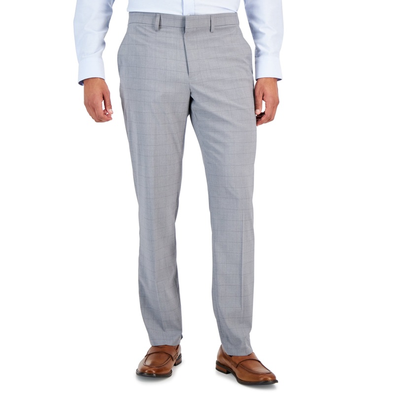 Perry Ellis Portfolio Men's Slim Fit Stretch Suit Dress Pants Grey 36 x 32