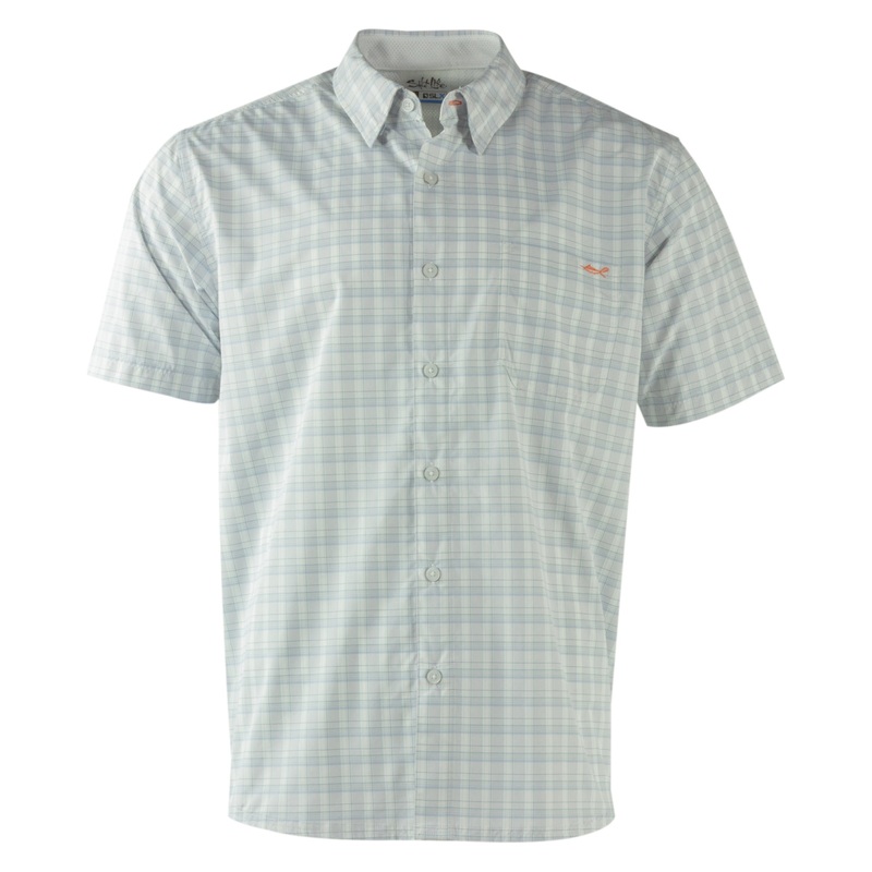 Salt Life MensElite Woven Performance Fishing Button Down Shirt Green Small