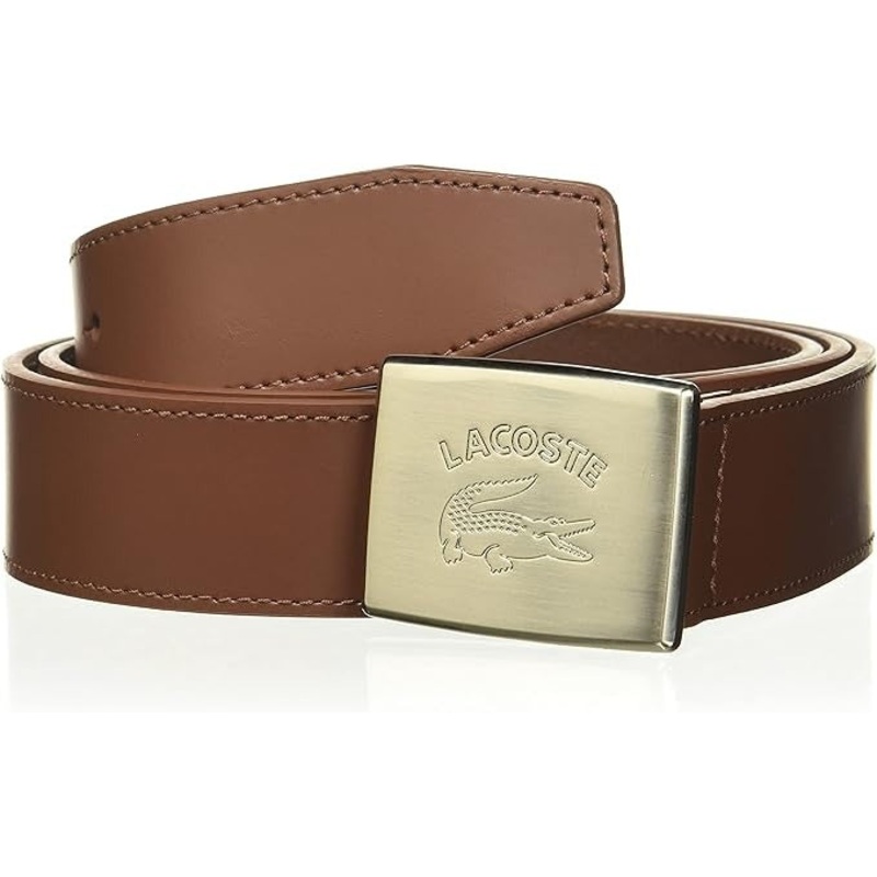 Lacoste Men's Retro Big Croc Buckle Belt Size 30 Brown