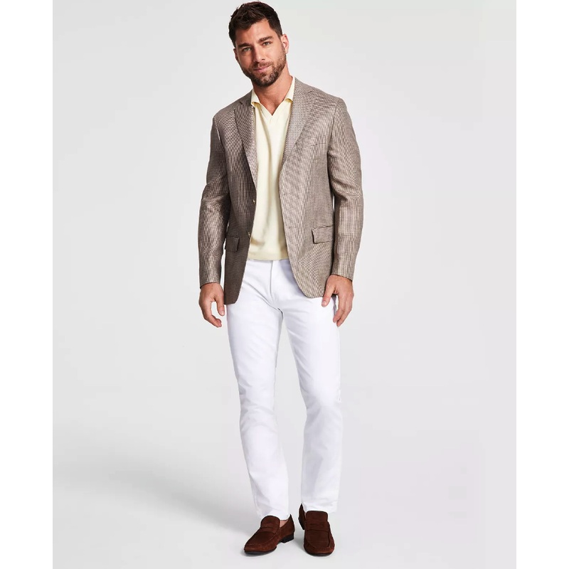 Lauren Ralph Lauren Mens UltraFlex Linen Sport Coat Taupe Brown 44L Blazer