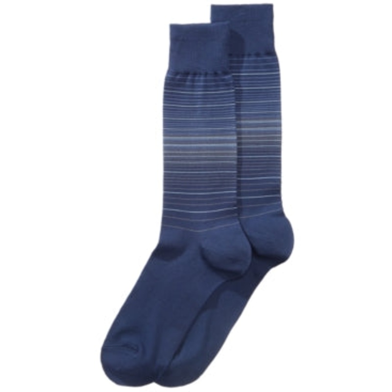 Perry Ellis Striped Dress Socks New Cobalt One Size