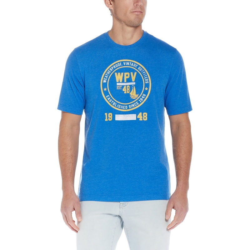 Weatherproof Vintage Men's Graphic T Shirt Royal Blue Medium