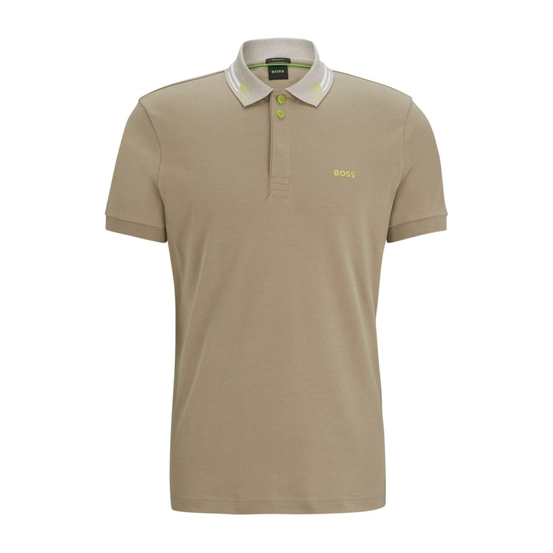BOSS BY HUGO BOSS Men's Logo Polo Shirt Medium Light Brown Tan Regular Fit