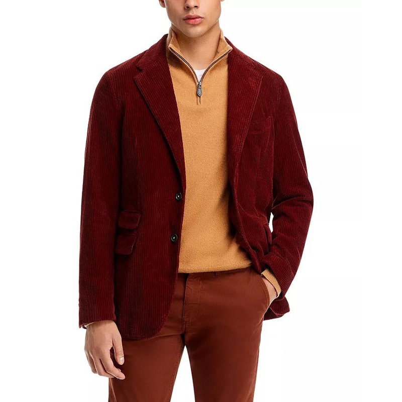 Massimo Alba Mens Single Breasted Corduroy Blazer Sport Coat EU 52 US 42 RED