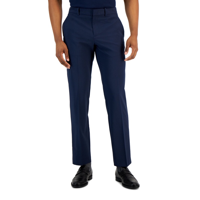 Perry Ellis Portfolio Men's Modern Fit Resolution Dress Pants Navy 36 x 32