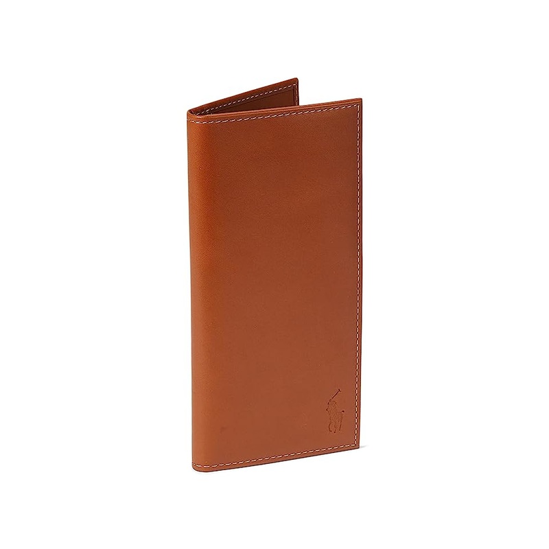 Polo Ralph Lauren Men's Burnished Leather Narrow Wallet - Brown