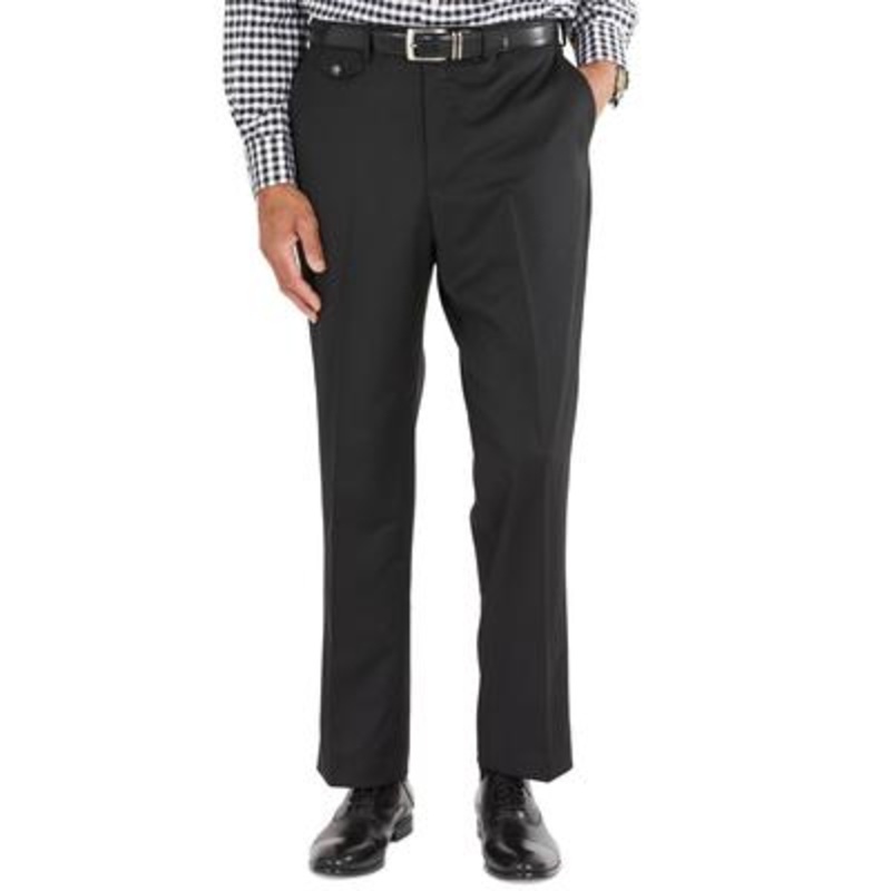 Tayion Collection Men's Classic Fit Solid Suit Dress Pants Black 32 x 30