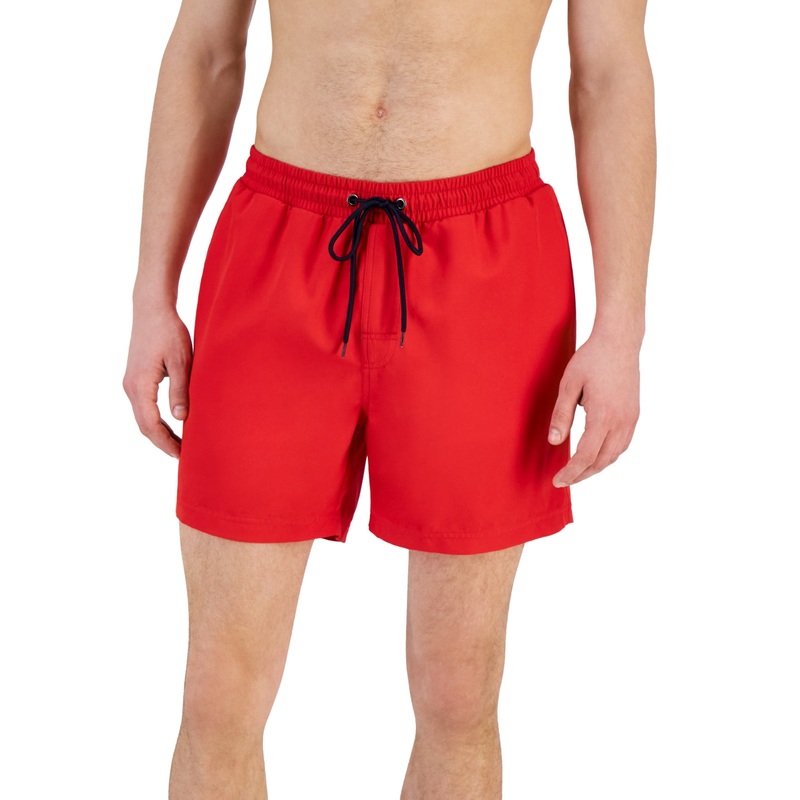 Club Room Men's Quick Dry Performance Solid 5" Swim Trunks Fire Red XXL