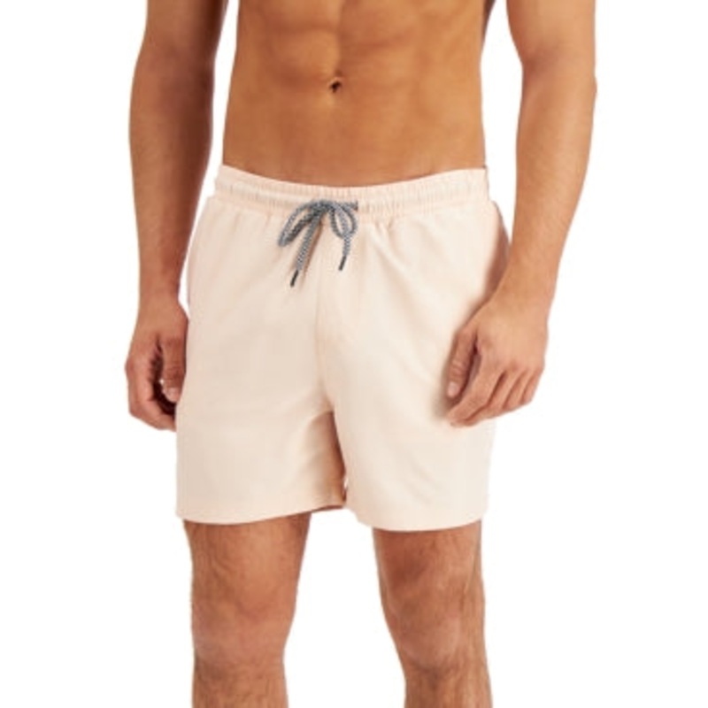 International Concepts Men's Solid Pocket Swim Trunks Peach Orange Large