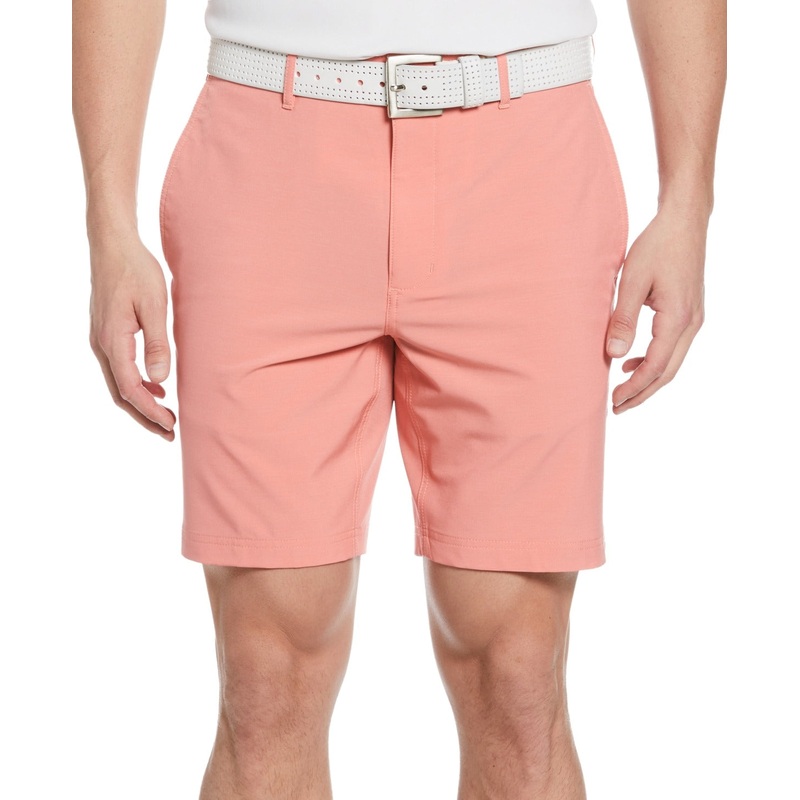 Pga Tour Men's Flat Front Cross Over 8" Golf Shorts Size 30 Pink