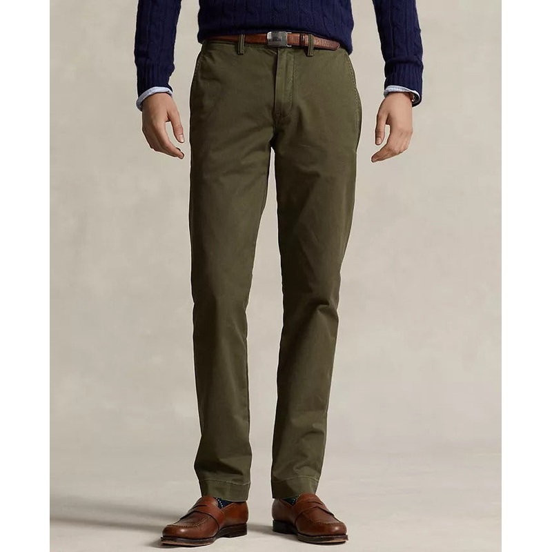 POLO RALPH LAUREN Men's Stretch Straight Fit Washed Chino Pants 38 x 32 Green