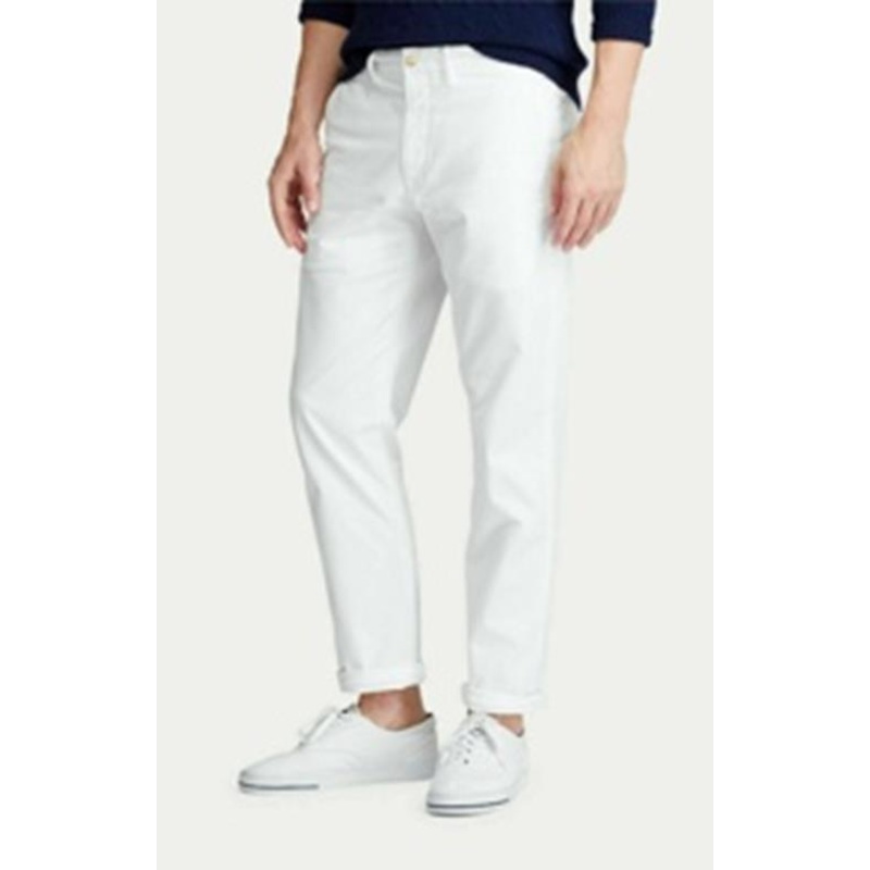 Polo Ralph Lauren Mens Stretch Straight Chino Pants Pure White 32 x 32 Khakis