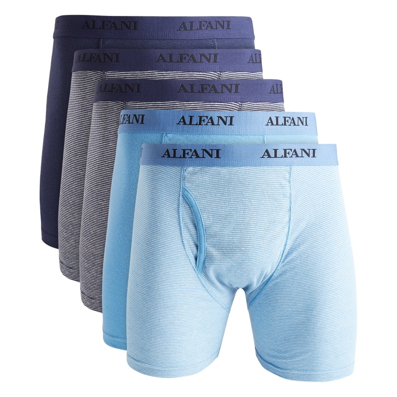 Alfani Men's 5 Pack Moisture Wicking Underwear Boxer Briefs Blue Small