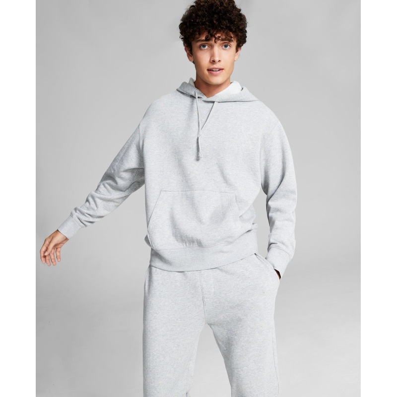 And Now This Men's Fleece Hoodie Sweatshirt Large Heather Grey