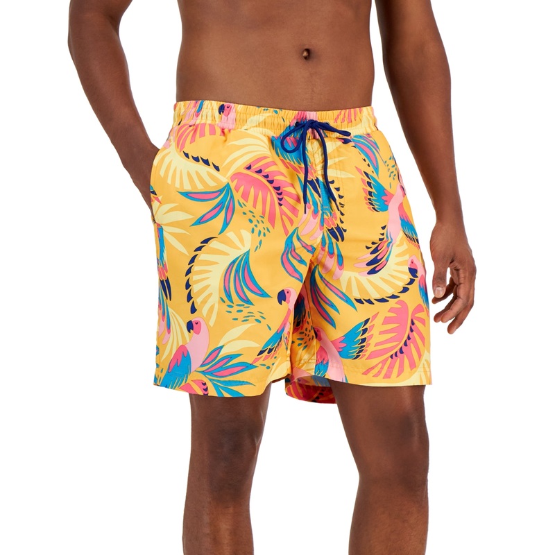 Club Room Men's Bird Swim Trunks Orange 2XL