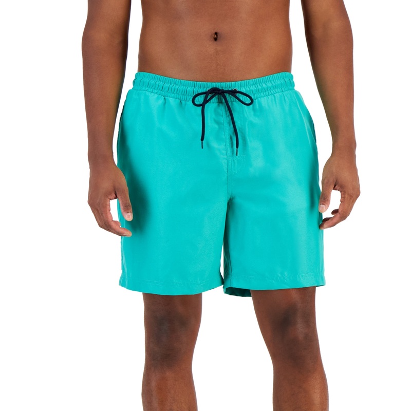Club Room Men's Quick-Dry Performance Solid 7" Swim Trunks Large Green Mint