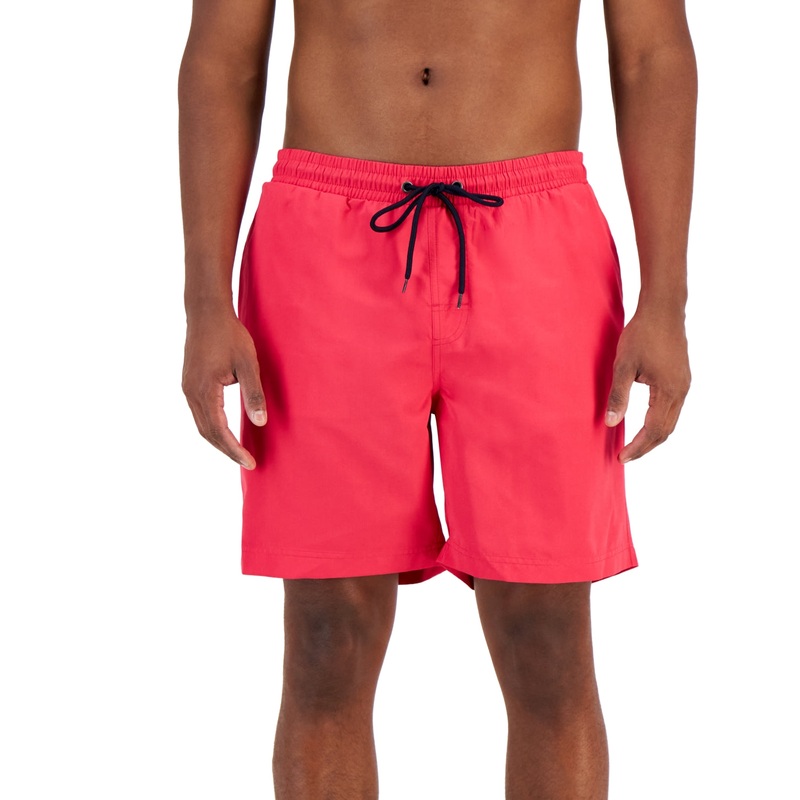 Club Room Men's Quick Dry Performance Solid 7" Swim Trunks Pink Peacock Small