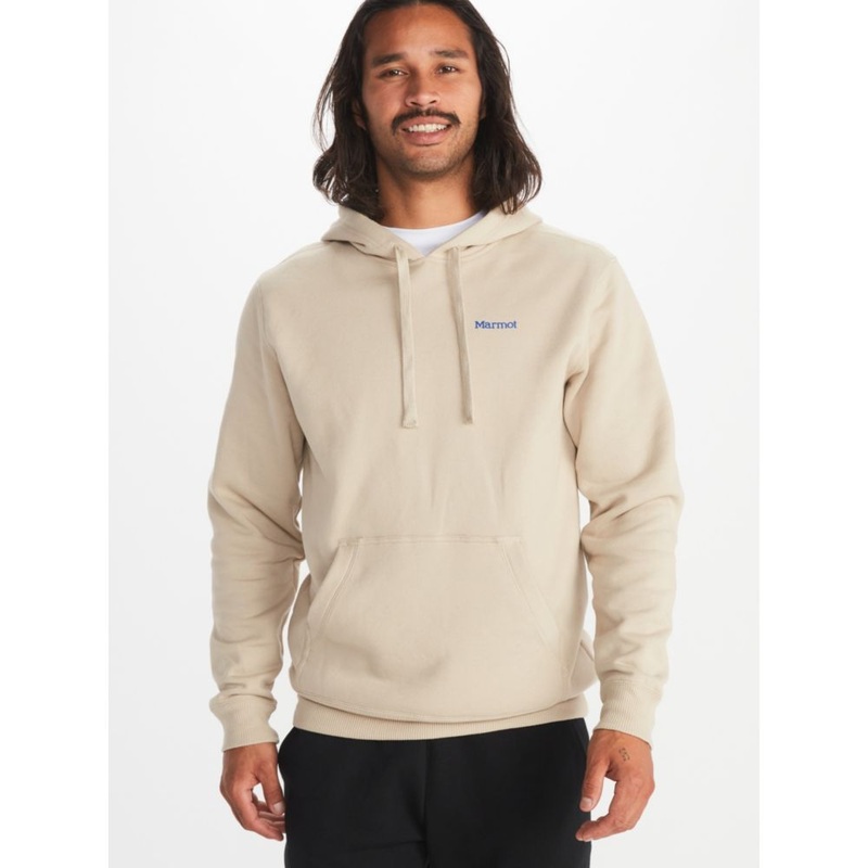 Marmot Mountain Mens Hoodie Sweatshirt Light Brown Medium
