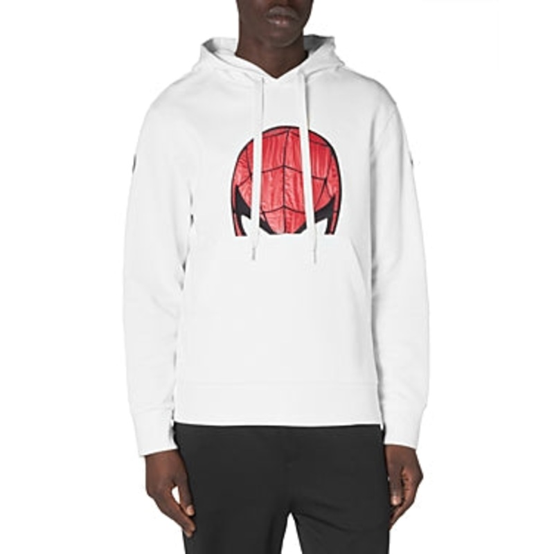 Moncler Mens Graphic Hoodie Sweatshirt Size XL White