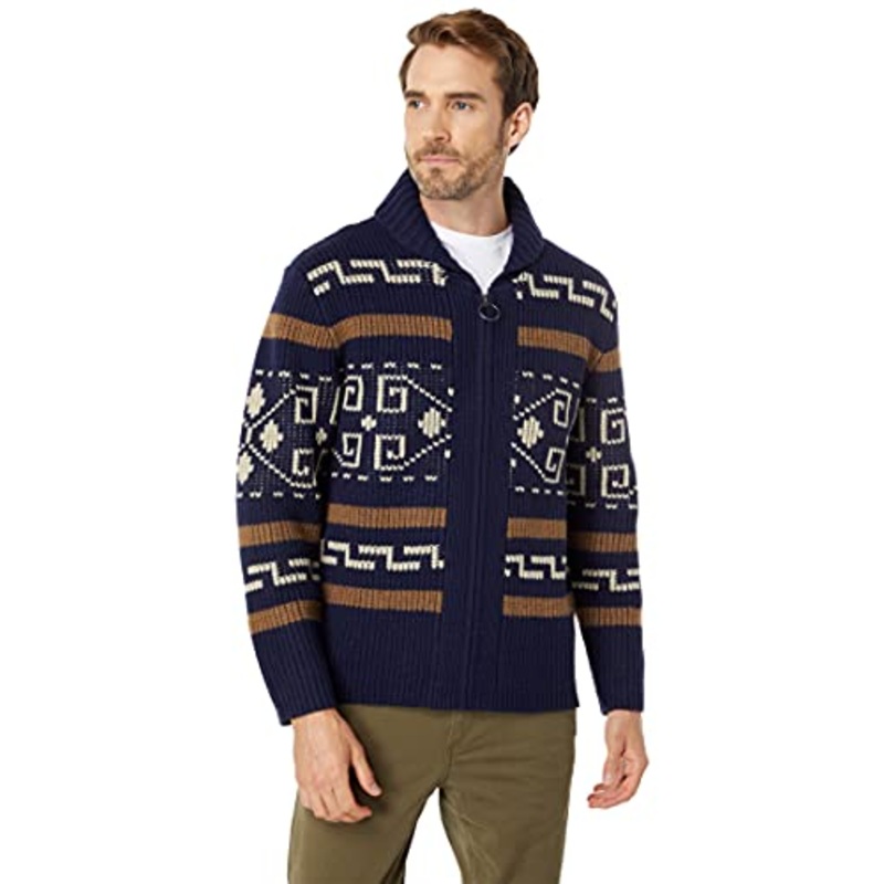 PENDLETON Men's The Original Westerly Geo Full-Zip Wool Cardigan Sweater Medium