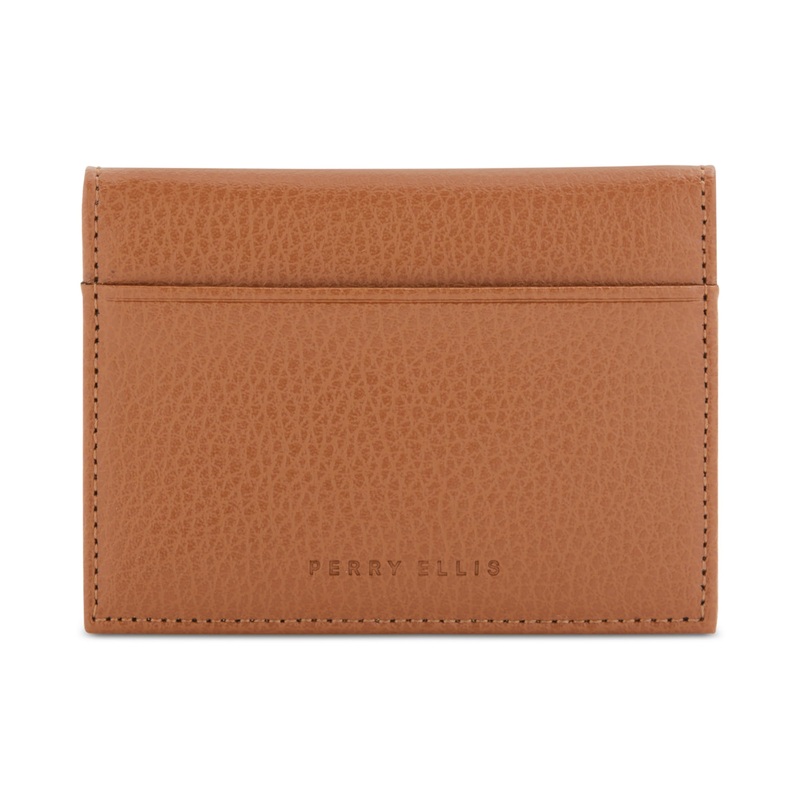 Perry Ellis Portfolio Men's Uptown Card Holder Wallet Brown