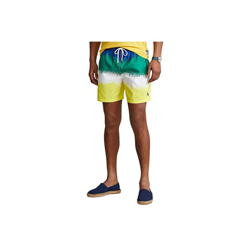 Polo Ralph Lauren 5.75- inch Traveler Classic Swim Trunks Green Yellow  Medium