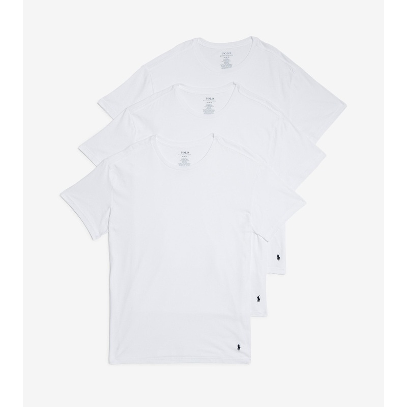 Polo Ralph Lauren Mens 3PK Slim Crew Tees T Shirts XL White