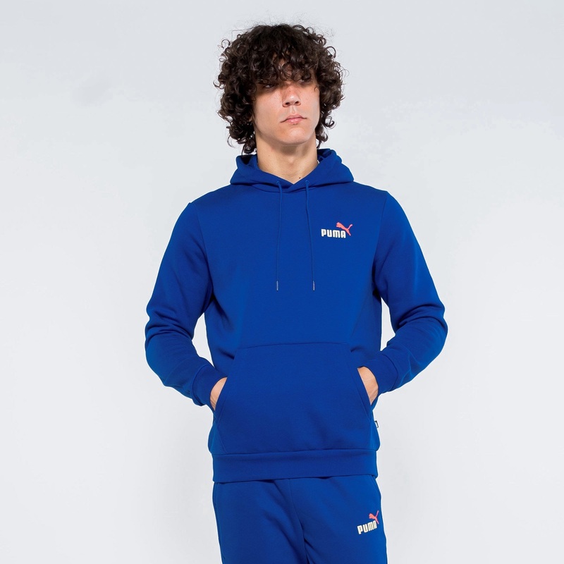 Puma Men's Embroidered Logo Hoodie Sweatshirt Small Blazing Blue