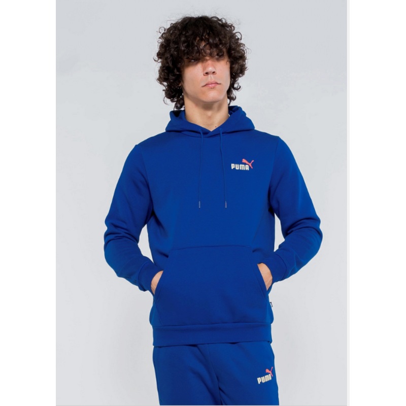 Puma Men's Embroidered Logo Hoodie Sweatshirt Small Lake Blue