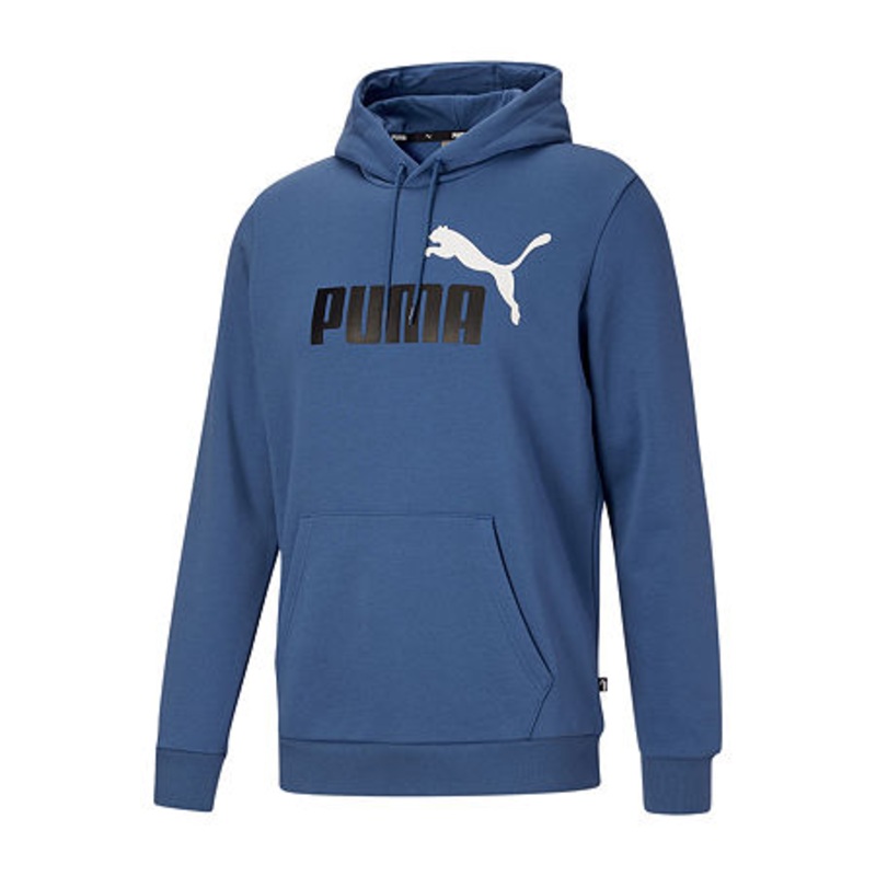 PUMA Men's Essential Color Big Logo Fleece Hoodie Sweatshirt XXL 2XL Blue