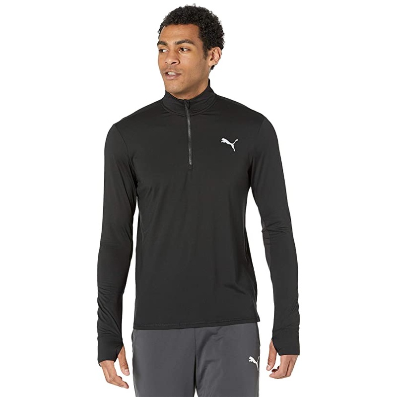 Puma Run Favorite Quarter Zip Pullover Sweatshirt Small Black