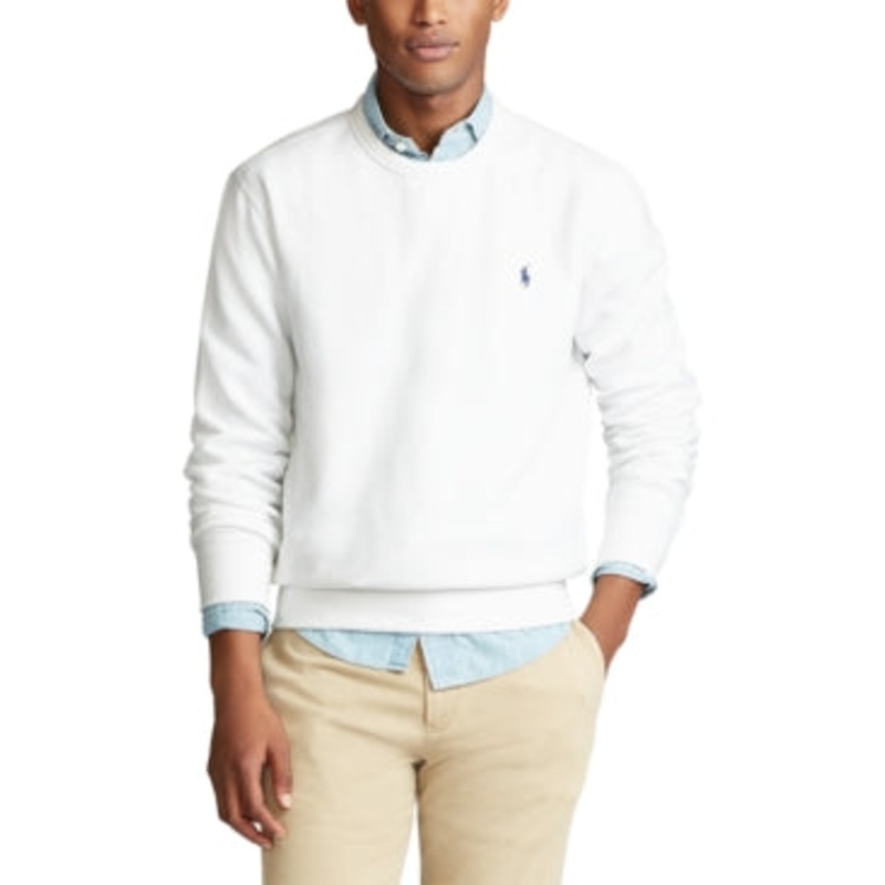 Ralph Lauren Polo Men's Fleece Crewneck Sweatshirt XL White
