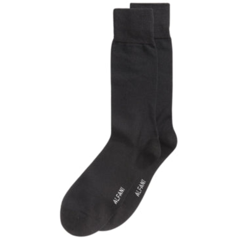 Alfani Men's Pique Solid Dress Socks Black