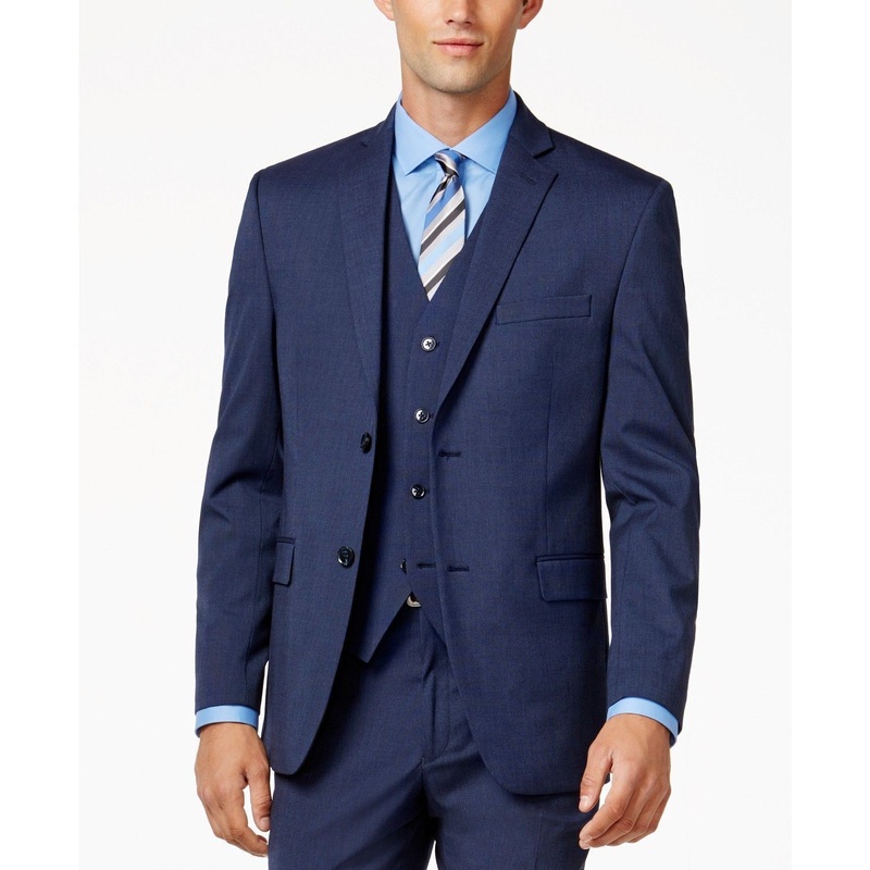Alfani Men's Stretch Performance Slim-Fit Jacket 44L Sport Coat Blue