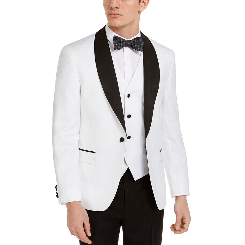 Alfani Men's Tuxedo Jacket 38R Slim-Fit White Medallion