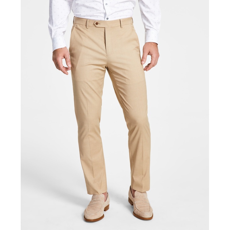 Alfani Mens Slim-Fit Stretch Solid Suit Pants Caramel 29 x 30