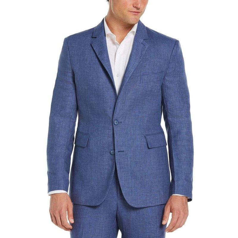 Cubavera Mens Classic-Fit Solid Delave Sport Coat Navy Peony XL