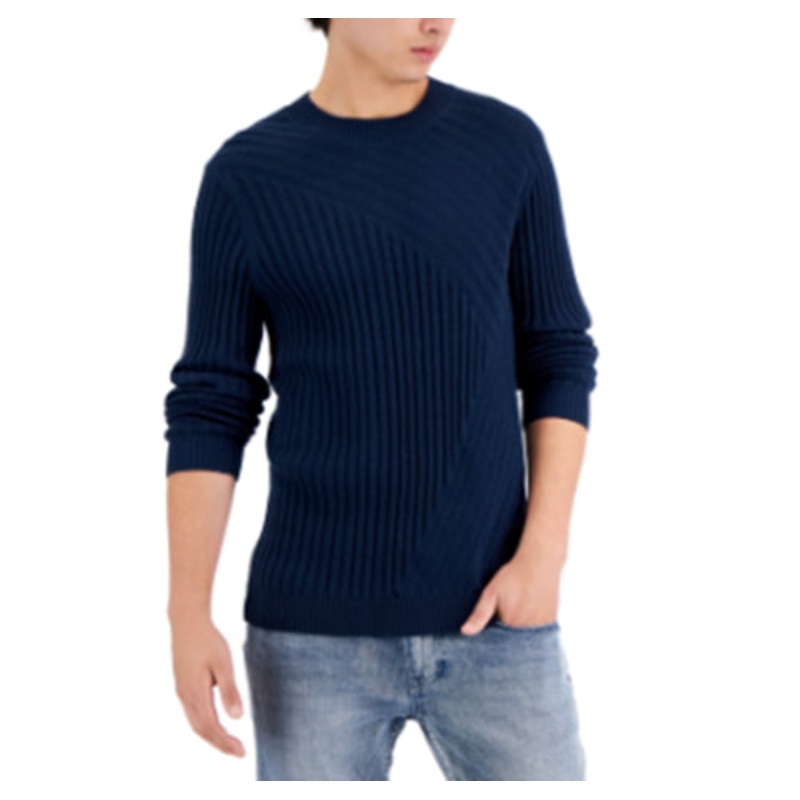 INC International Concepts Mens Tucker Crewneck Sweater Basic Navy Medium