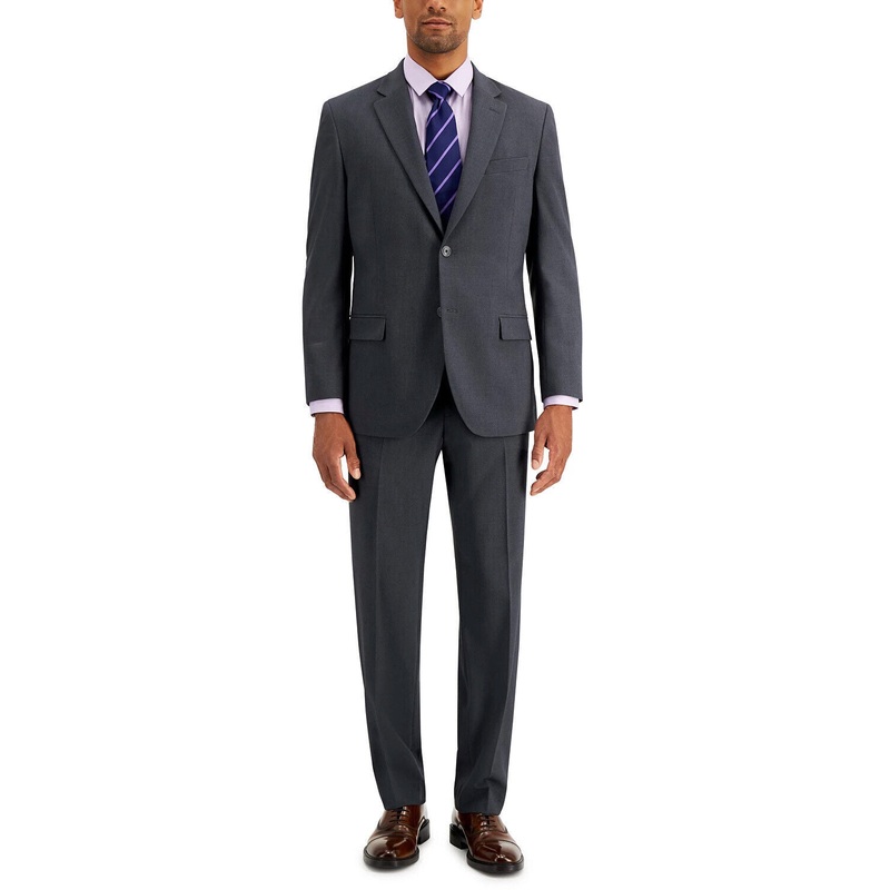 Nautica Men's Modern-Fit Bi-Stretch Suit Charcoal Solid 42S JACKET ONLY