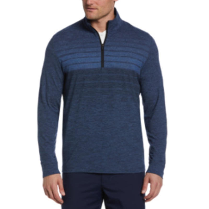 PGA TOUR Mens Water-Repellent 1/4 Zip Pullover Gradient Navy Indigo Heather XL