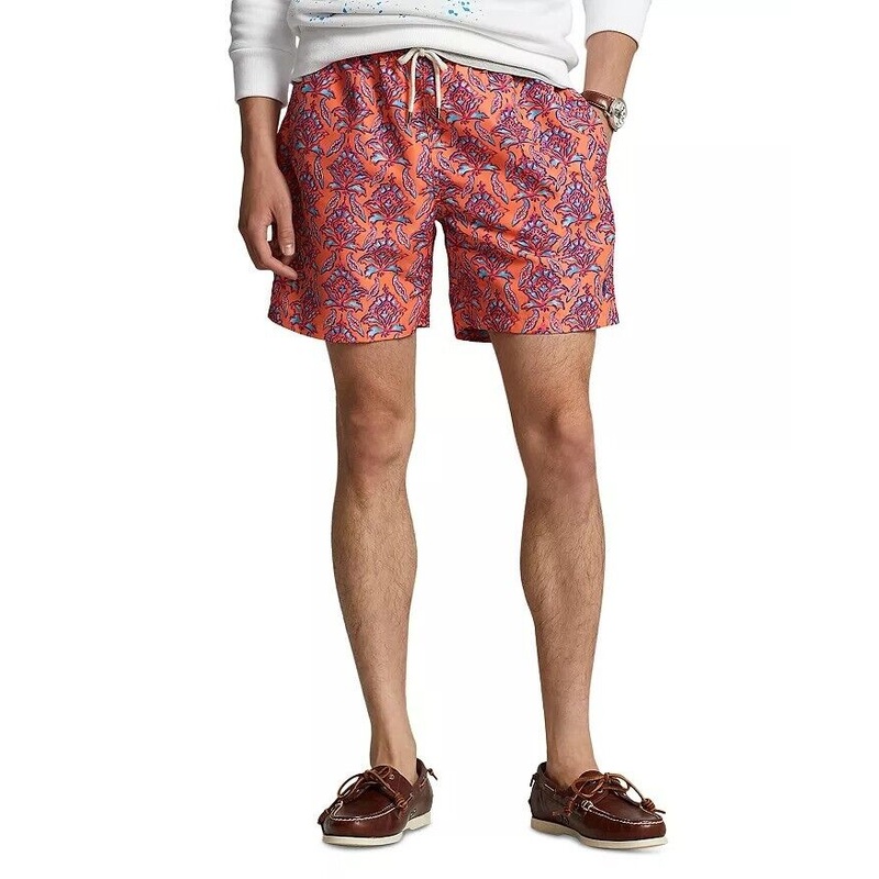 Polo Ralph Lauren 5.75 Inch Traveler Classic Swim Trunks Large Orange