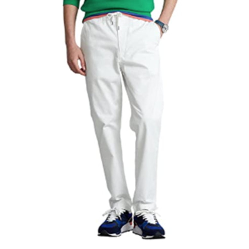 Polo Ralph Lauren Mens Stretch Classic-Fit Polo Cotton Pant Deckwash White Small