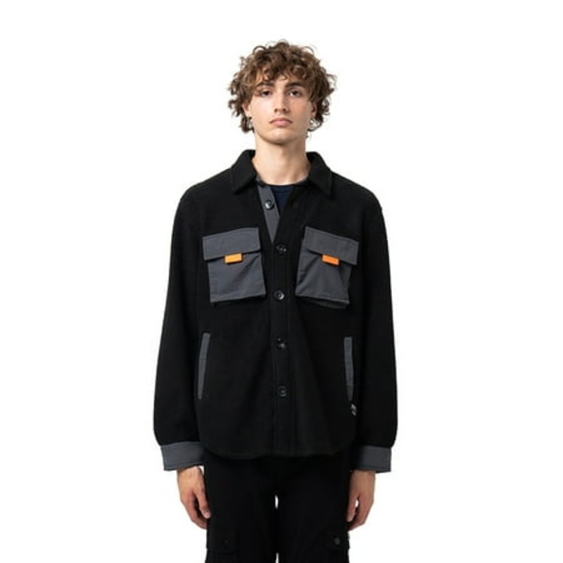 WeSC Mens Sherpa Long Sleeve Fleece Jacket XL Black