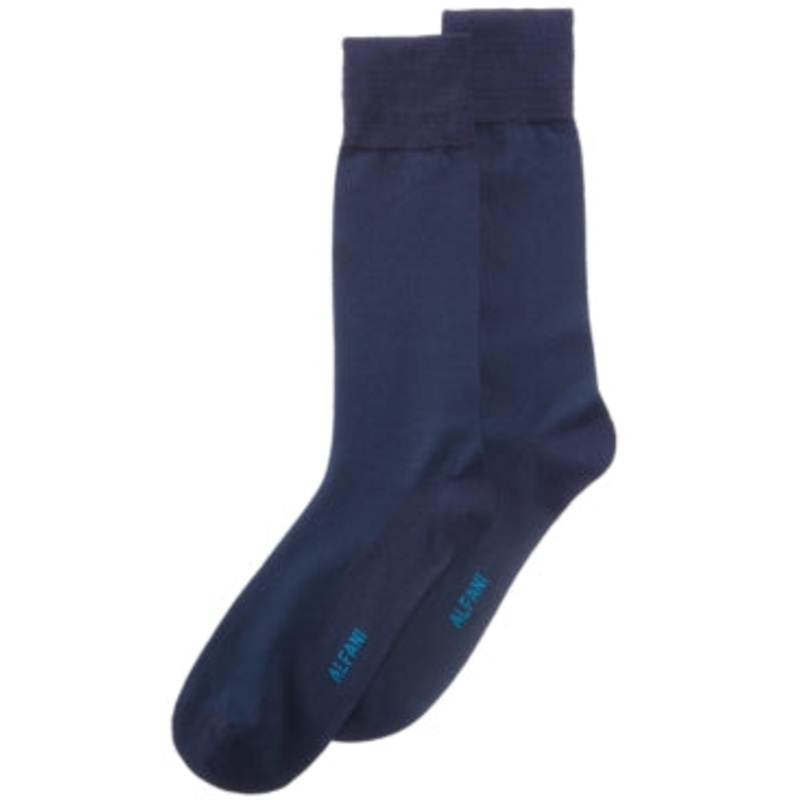 Alfani Men's Pique Solid Dress Socks Blue One Size