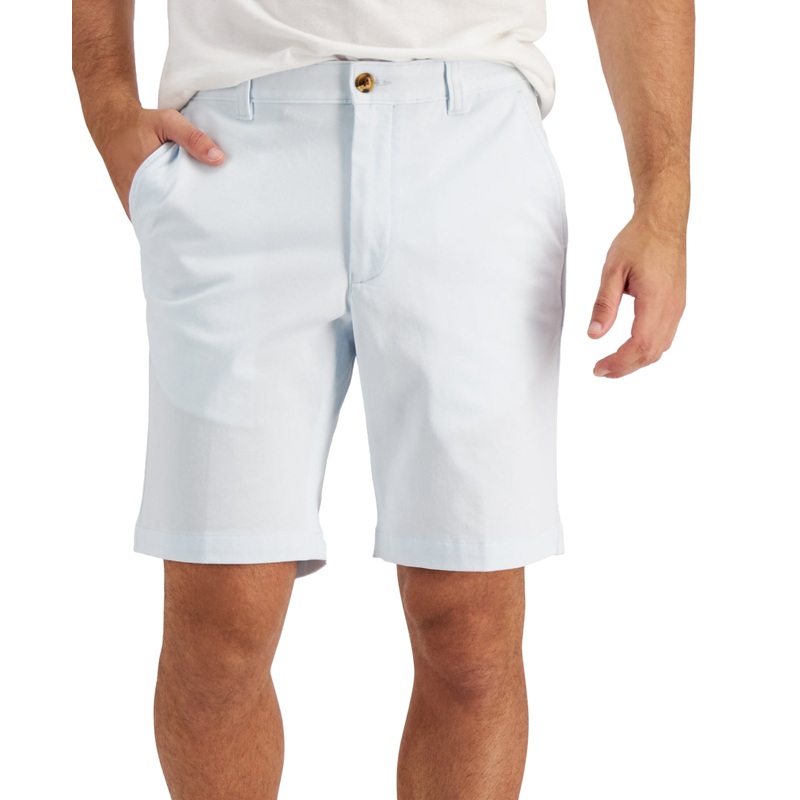 Club Room Men's Regular Fit  4 Way Stretch Shorts Ice Melt Light Blue 44 x 9